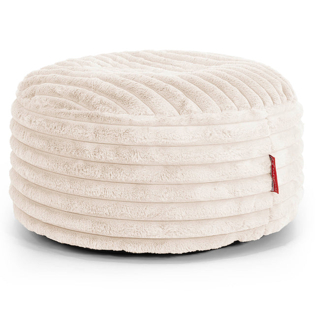 Ronde Poef - Ultra Pluche Corduroy Crème 01