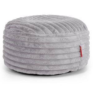 Ronde Poef - Ultra Pluche Corduroy Grijs