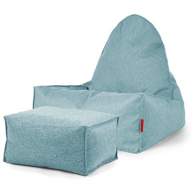 Scandinavische Loungezitzakstoel - Interalli Wol Aqua 02
