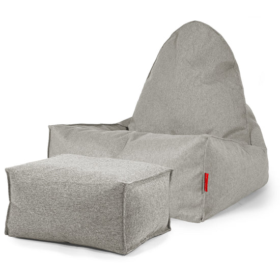 Scandinavische Loungezitzakstoel - Interalli Wol Zilver 02