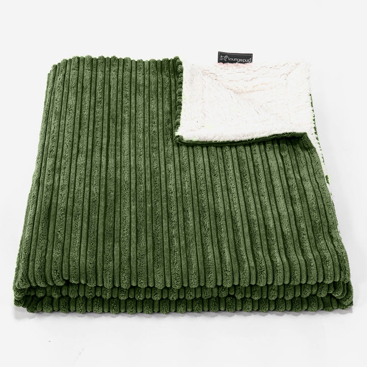 Sherpa-sprei / Deken - Corduroy Bosgroen 02