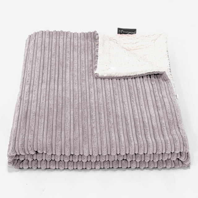 Sherpa-sprei / Deken - Corduroy Zilvergrijs 02