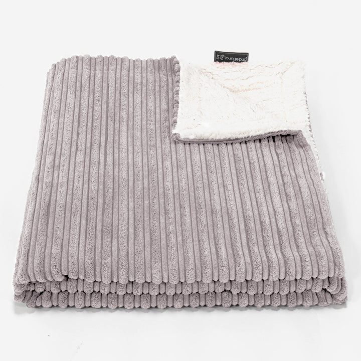 Sherpa-sprei / Deken - Corduroy Zilvergrijs 02