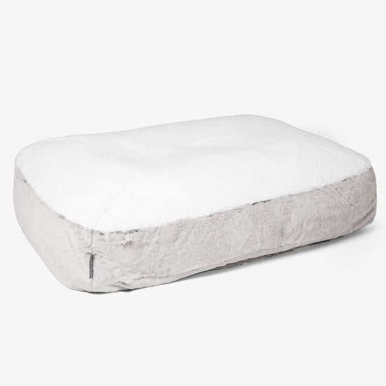 Sloucher Groot Hondenbed - Nepkonijnenbont Lichtgrijs 01