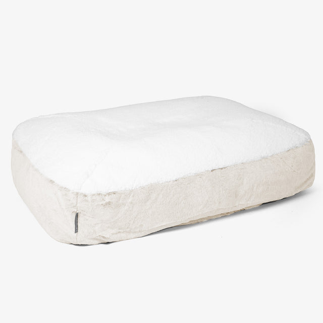 Sloucher Groot Hondenbed - Nepkonijnenbont Wit 01