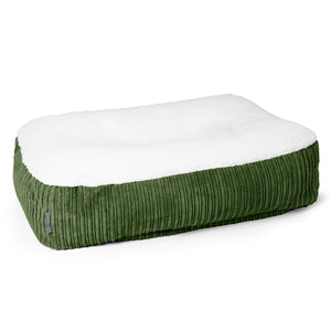 Sloucher Groot Hondenbed - Sherpa & Corduroy Bosgroen