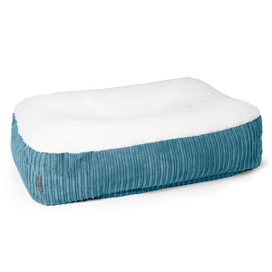 Sloucher Groot Hondenbed - Sherpa & Corduroy Petrol