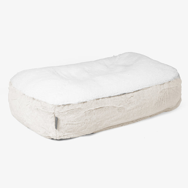 Sloucher Medium Hondenbed - Nepkonijnenbont Wit 01