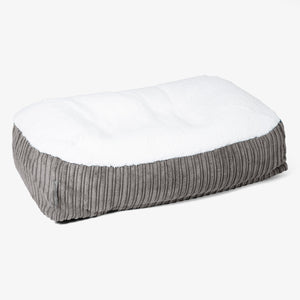 Sloucher Medium Hondenbed - Sherpa & Corduroy Graphite Grijs