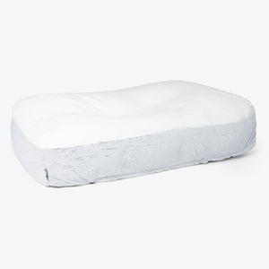 Sloucher XL-hondenbed - Nepkonijnenbont Stoffig Blauw