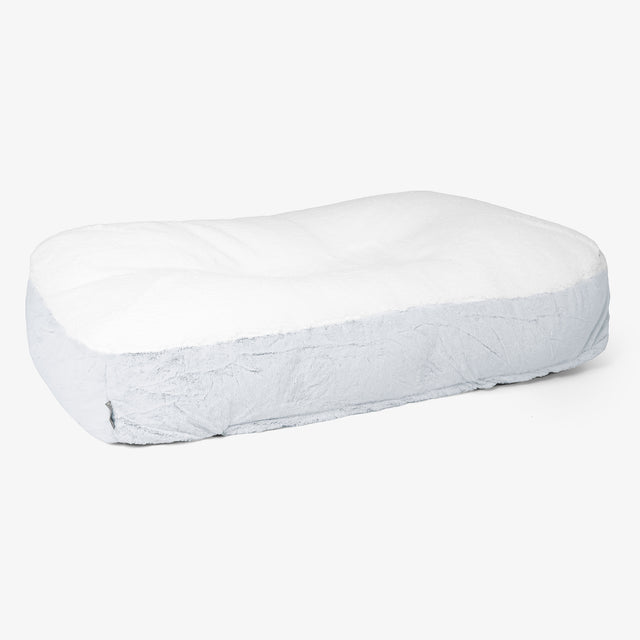 Sloucher XL-hondenbed - Nepkonijnenbont Stoffig Blauw 01