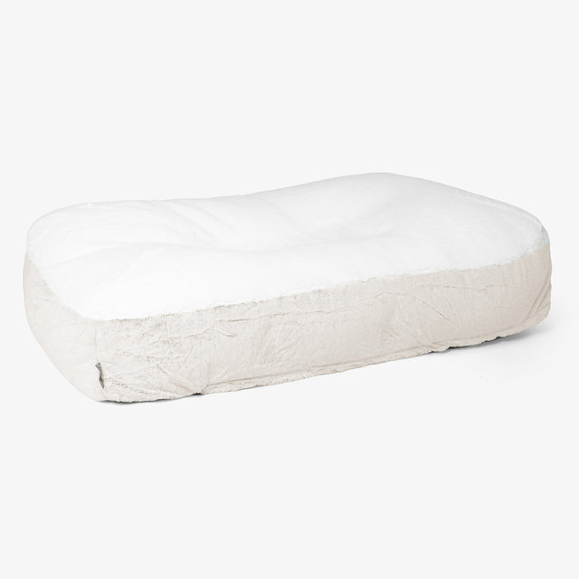Sloucher XL-hondenbed - Nepkonijnenbont Wit 01