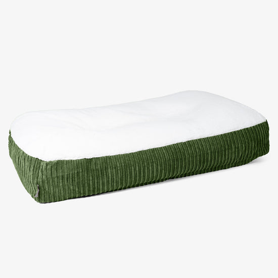 Sloucher XL-hondenbed - Sherpa & Corduroy Bosgroen 01