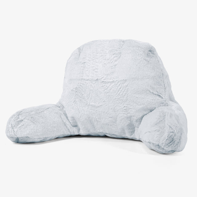 Leeskussen met Hoge Rugsteun - Nepkonijnenbont Stoffig Blauw 01