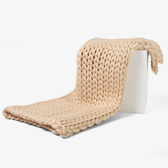 Verzwaarde Deken voor Volwassenen - Grof Gebreid Grijsbruin 03