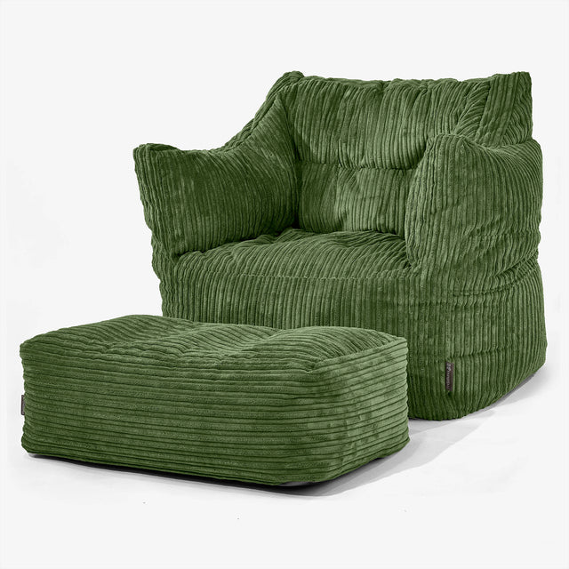 Victor Zitzakfauteuil - Corduroy Bosgroen 02