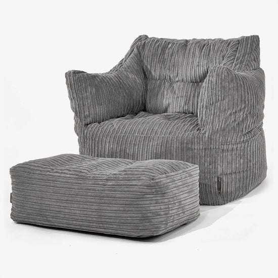 Victor Zitzakfauteuil - Corduroy Graphite Grijs 02