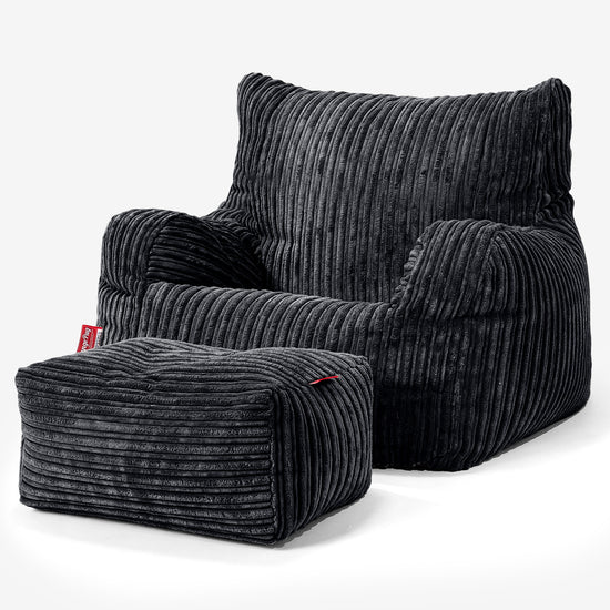 Josephine Zitzak Fauteuil - Corduroy Zwart 02