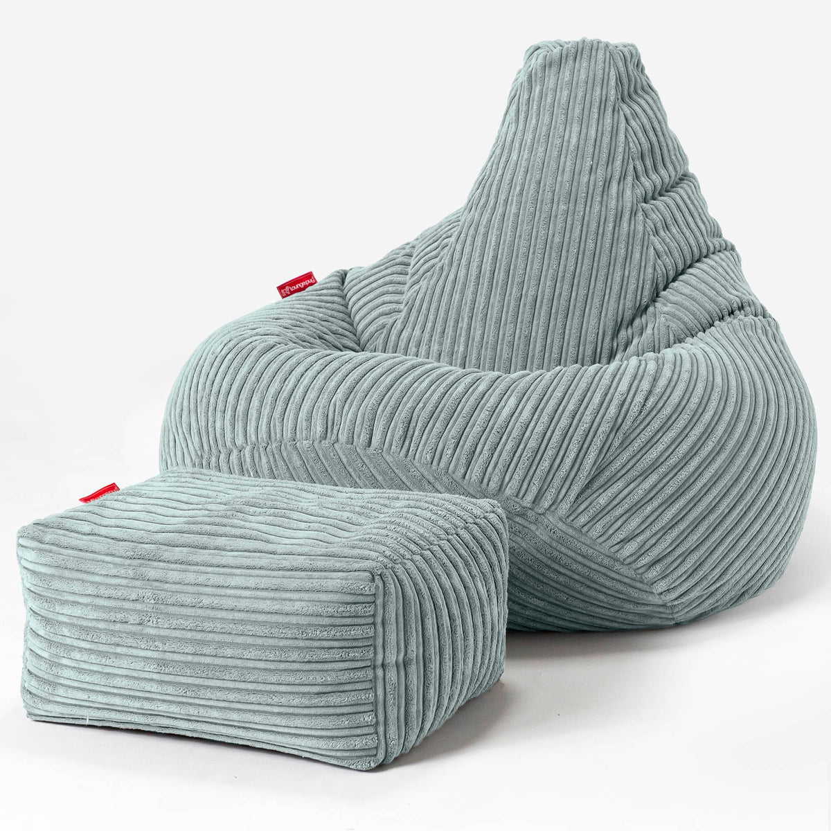 Lounge Pug Louis 3-zitsbank Zitzak Corduroy Mintgroen- Big Bertha Lounge Pug Louis 3-zitsbank Zitzak Corduroy Mintgroen- Big Bertha