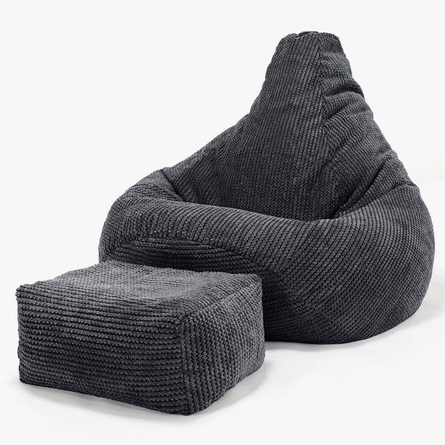 Zitzak Gaming Stoel - Pompom Zwart 01