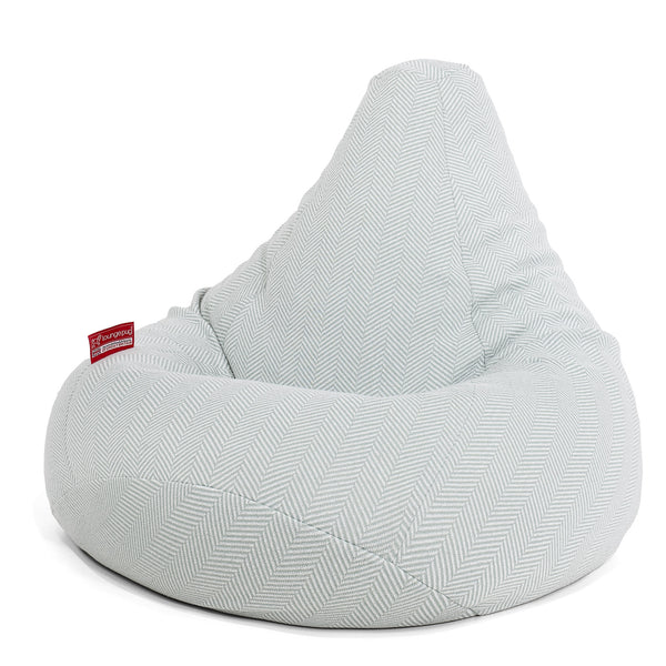 Zitzak Gaming Stoel - Gebreid Visgraat Eendenei Blauw 01