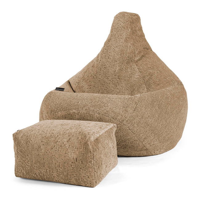 Zitzak Gaming Stoel - Luxe Chenille Mink 01