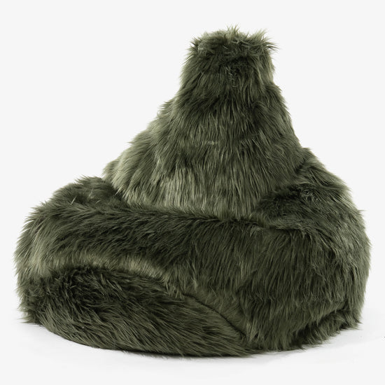 Zitzak Gaming Stoel - Mongoolse Imitatiebont Saliegroen 01