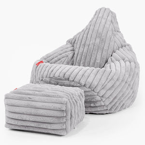 Zitzak Gaming Stoel - Ultra Pluche Corduroy Grijs