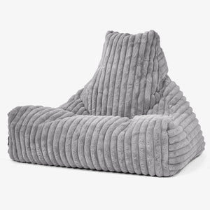 Zitzak Stoel - Ultra Pluche Corduroy Grijs