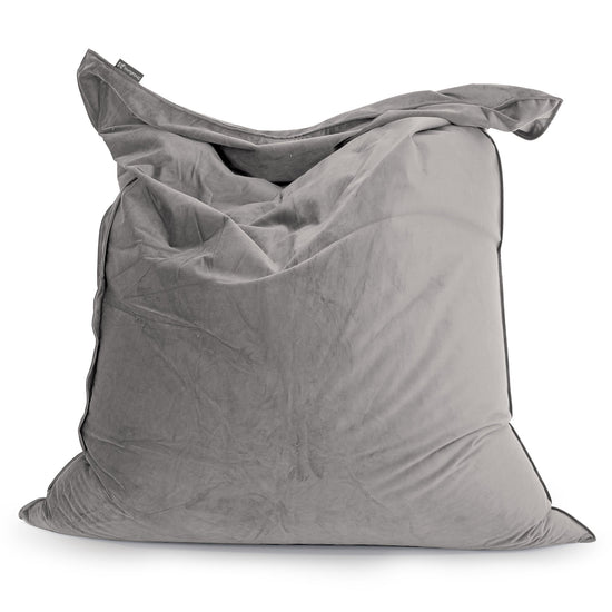 Zitzak Vloerkussen XL - Fluweel Zilver 01