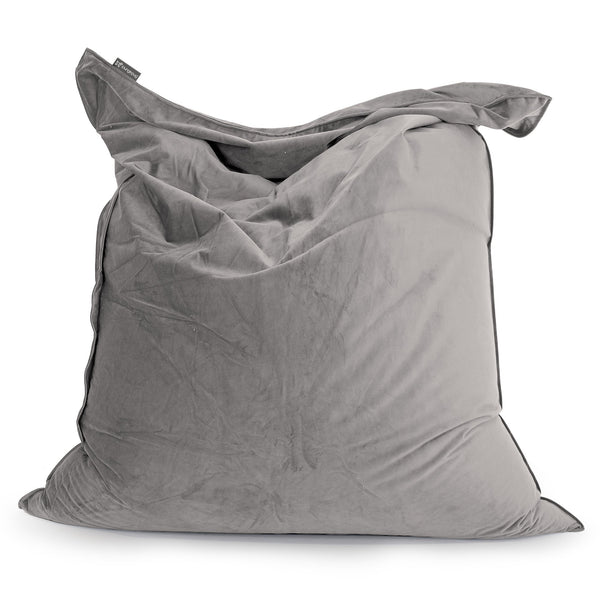 Zitzak Vloerkussen XL - Fluweel Zilver 01