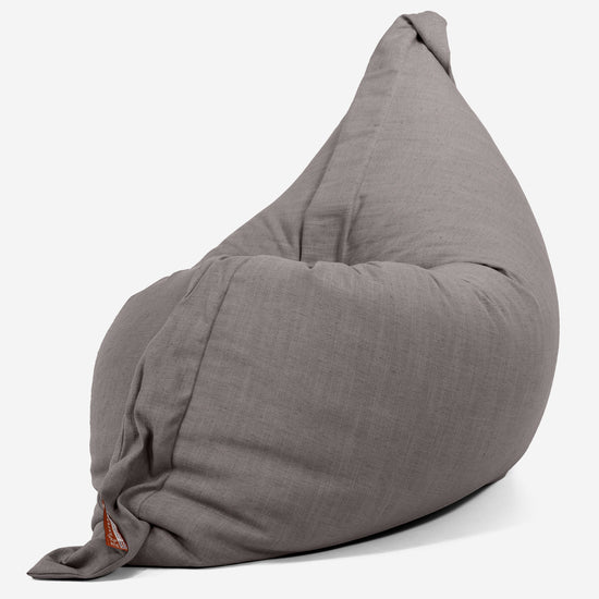 Zitzak Vloerkussen XL - Linnen Look Leisteengrijs 02