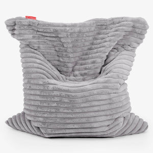 Zitzak Vloerkussen XL - Ultra Pluche Corduroy Grijs