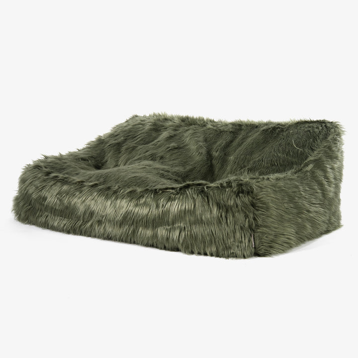 Zitzakbank Sloucher - Mongoolse Imitatiebont Saliegroen 01