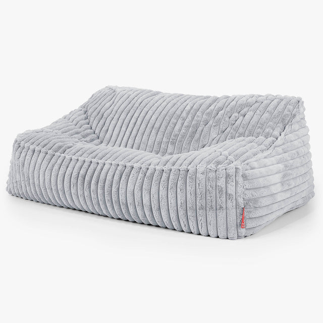 Zitzakbank Sloucher - Ultra Pluche Corduroy Eendenei Blauw 01