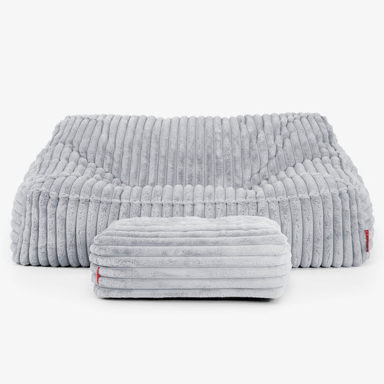 Zitzakbank Sloucher - Ultra Pluche Corduroy Eendenei Blauw 03
