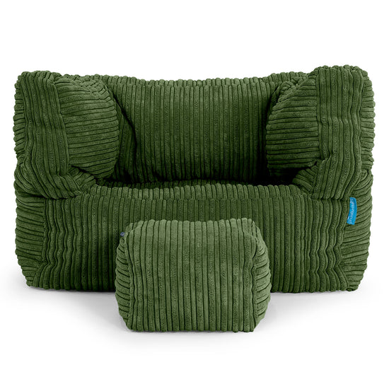 Kinder Zitzakfauteuil Albert 1-5 jaar oud - Corduroy Bosgroen 03