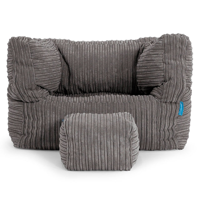 Kinder Zitzakfauteuil Albert 1-5 jaar oud - Corduroy Graphite Grijs 03
