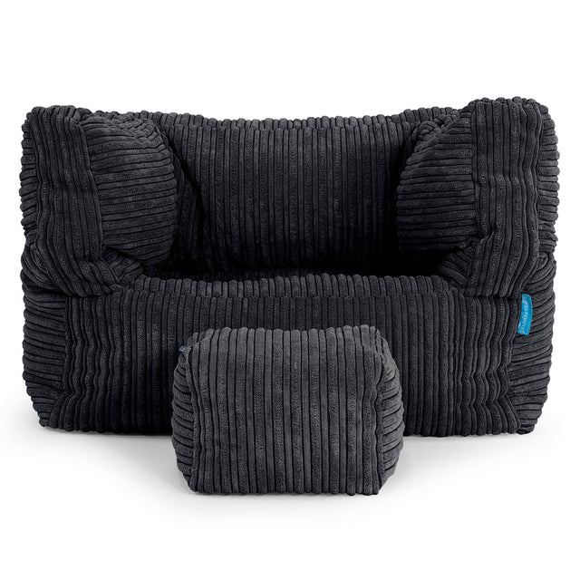 Kinder Zitzakfauteuil Albert 1-5 jaar oud - Corduroy Zwart 03