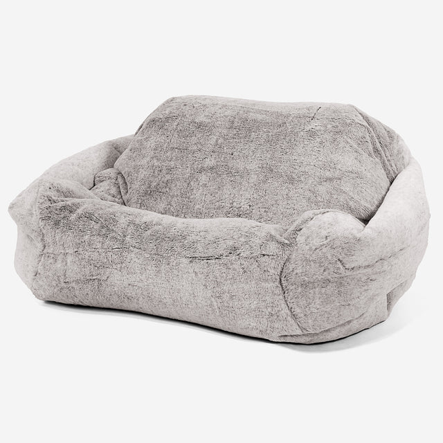 Zitzakfauteuil Sabine - Nepkonijnenbont Lichtgrijs 01