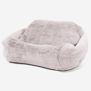 Zitzakfauteuil Sabine - Nepkonijnenbont Stoffig Roze