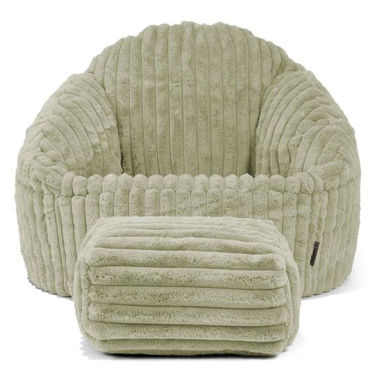 Zitzakstoel Bubble - Ultra Pluche Corduroy Saliegroen 02