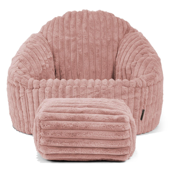 Zitzakstoel Bubble - Ultra Pluche Corduroy Stoffig Roze 02