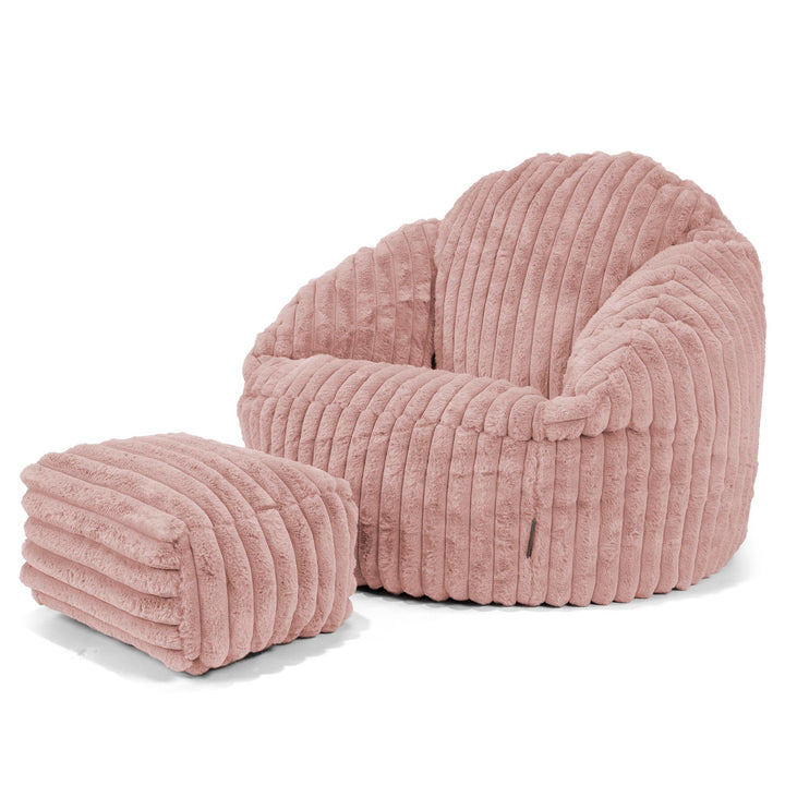 Zitzakstoel Bubble - Ultra Pluche Corduroy Stoffig Roze 03