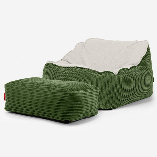 Zitzakstoel Sloucher - Boucle & Corduroy Bosgroen 03