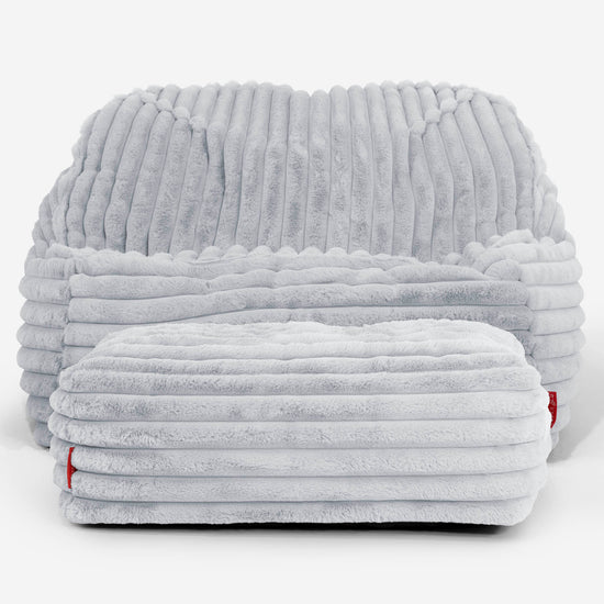 Zitzakstoel Sloucher - Ultra Pluche Corduroy Eendenei Blauw 03