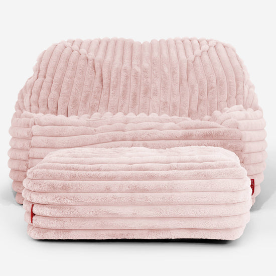 Zitzakstoel Sloucher - Ultra Pluche Corduroy Stoffig Roze 03