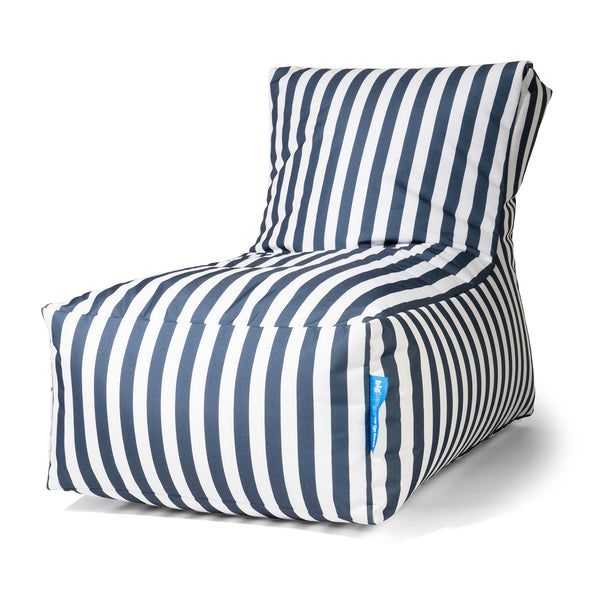 Outdoor Loungestoel Zitzak - Marineblauw Gestreept 01