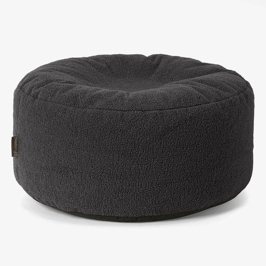 Ronde Poef - Boucle Graphite Grijs 01
