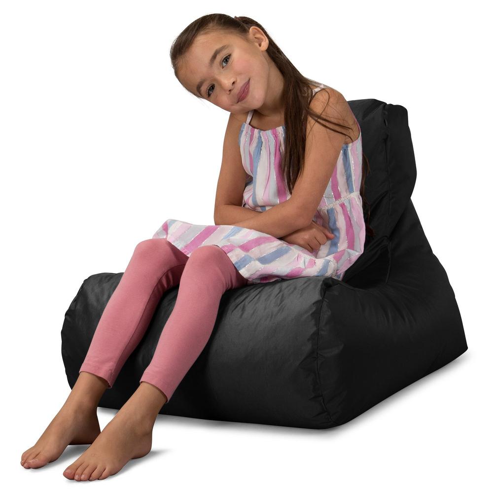 Big Bertha Original, SmartCanvas Ligbed Zitzak voor Kinderen, Zwart